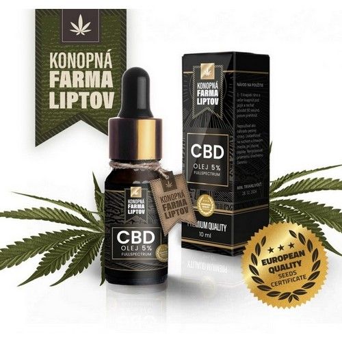 Konopná farma Liptov Konopný olej CBD 5% 10ml