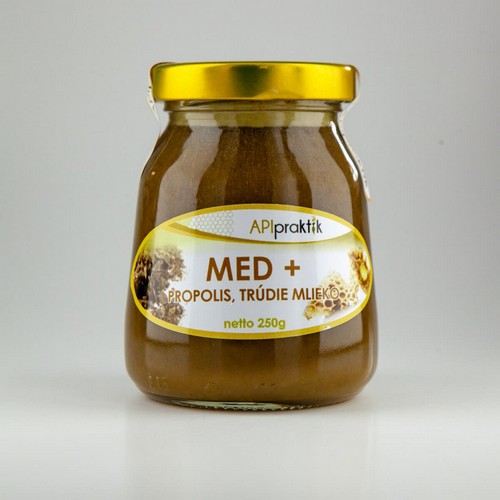 Apipraktik Med + Propolis, Trúdie mlieko 250g Apipraktik Med + Propolis, Trúdie mlieko 250g