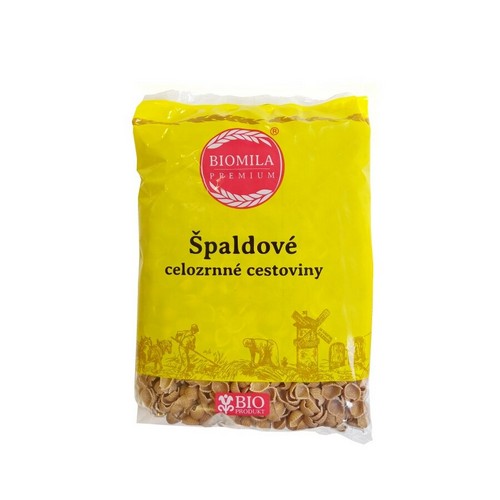 Biomila Špaldové celozrnné cestoviny mušličky BIO 400g Biomila Špaldové celozrnné cestoviny mušličky BIO 400g