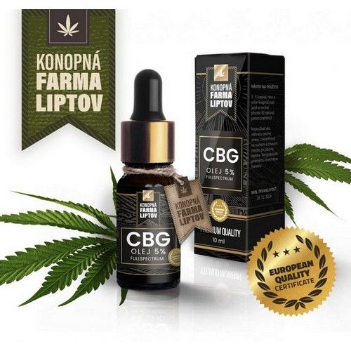 Konopná farma Liptov Konopný olej CBG 5% 10ml Konopná farma Liptov Konopný olej CBG 5% 10ml