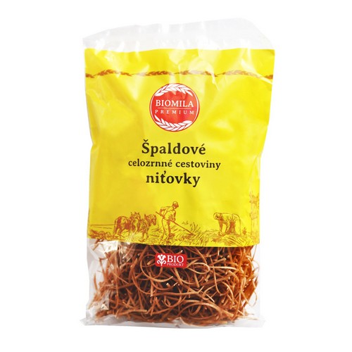 Biomila Špaldové celozrnné cestoviny niťovky BIO 250g Biomila Špaldové celozrnné cestoviny niťovky BIO 250g